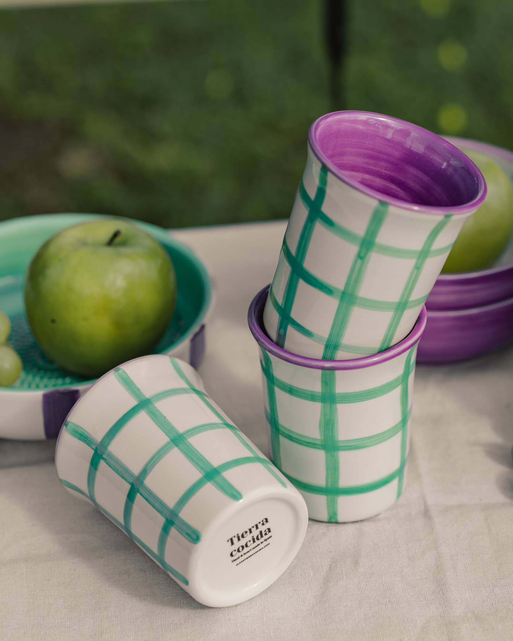 Hand-Painted Ceramic Cup — Esmeralda