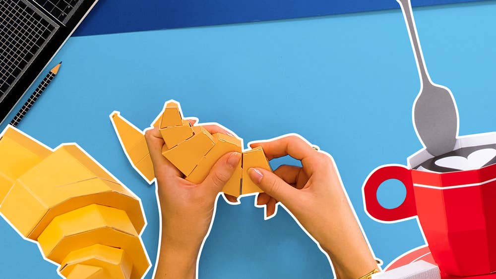 페이퍼크래프트 크루아상 – 3D 페이퍼푸드 기념품