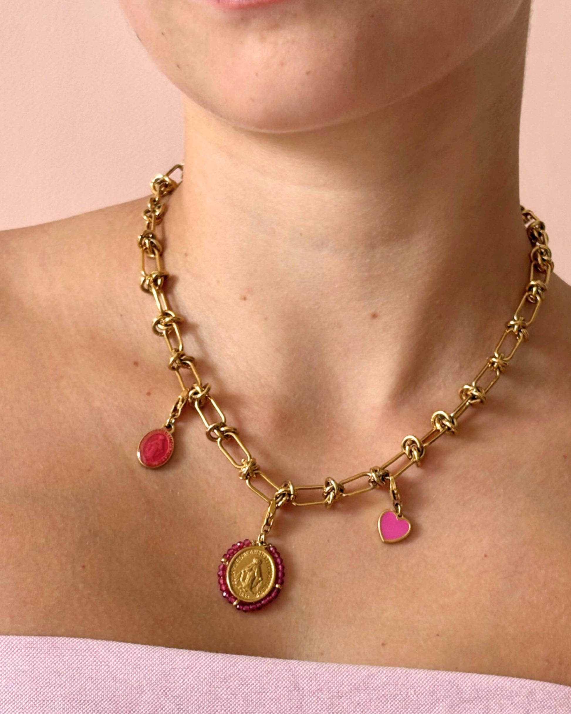 Coeur Dragée 4 colors — Set of Heart-Shaped Charms