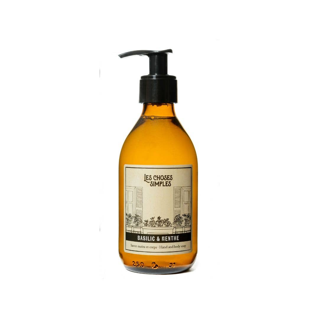 Hand & Body Soap - Basil & Mint (250 Ml, Glass)