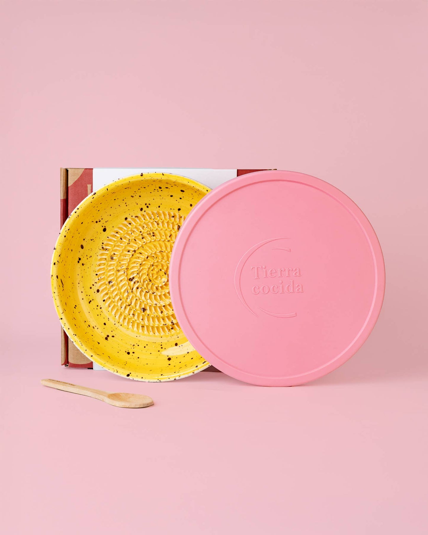 Ceramic Garlic Grater Set with Lid & Spoon