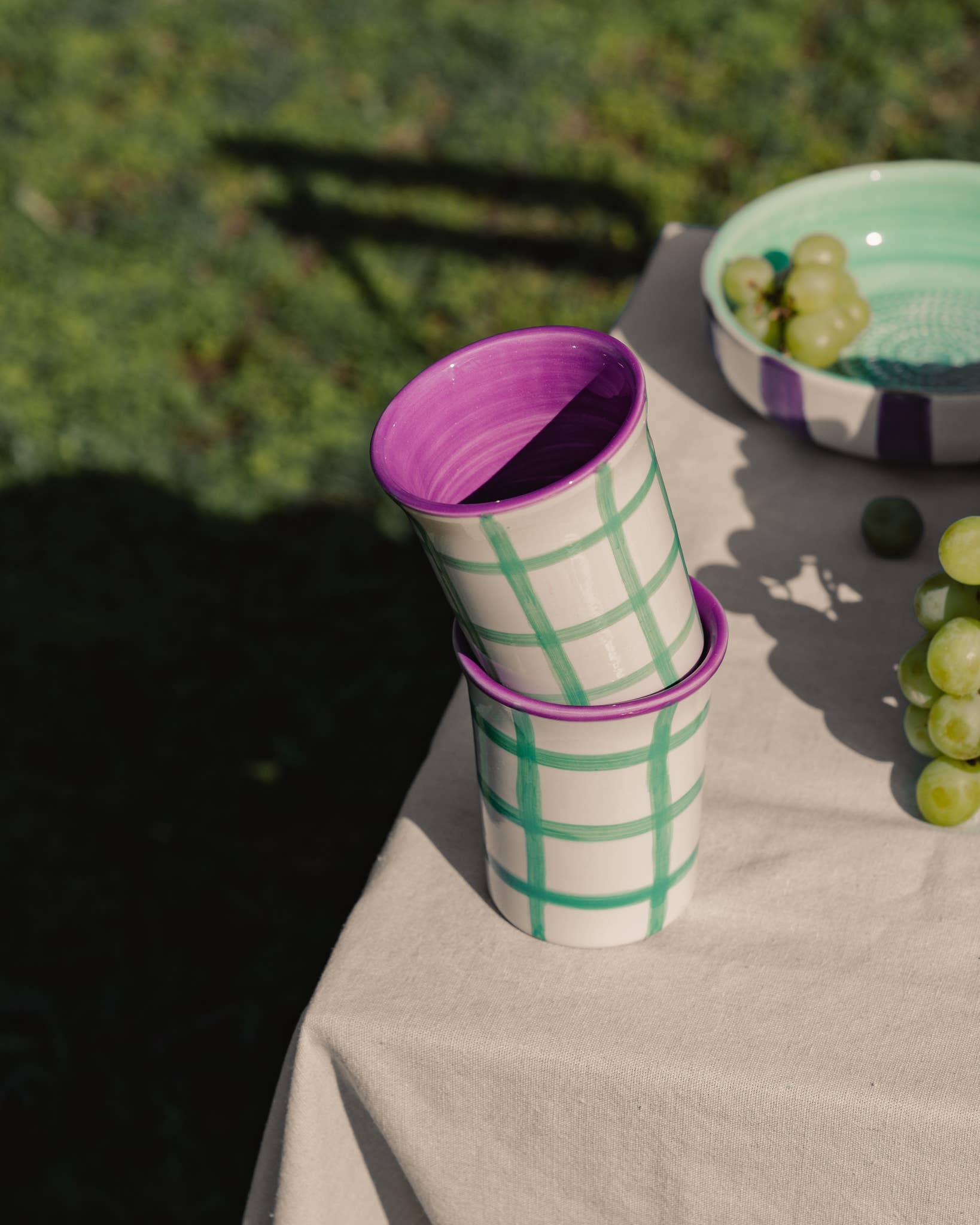 Hand-Painted Ceramic Cup — Esmeralda
