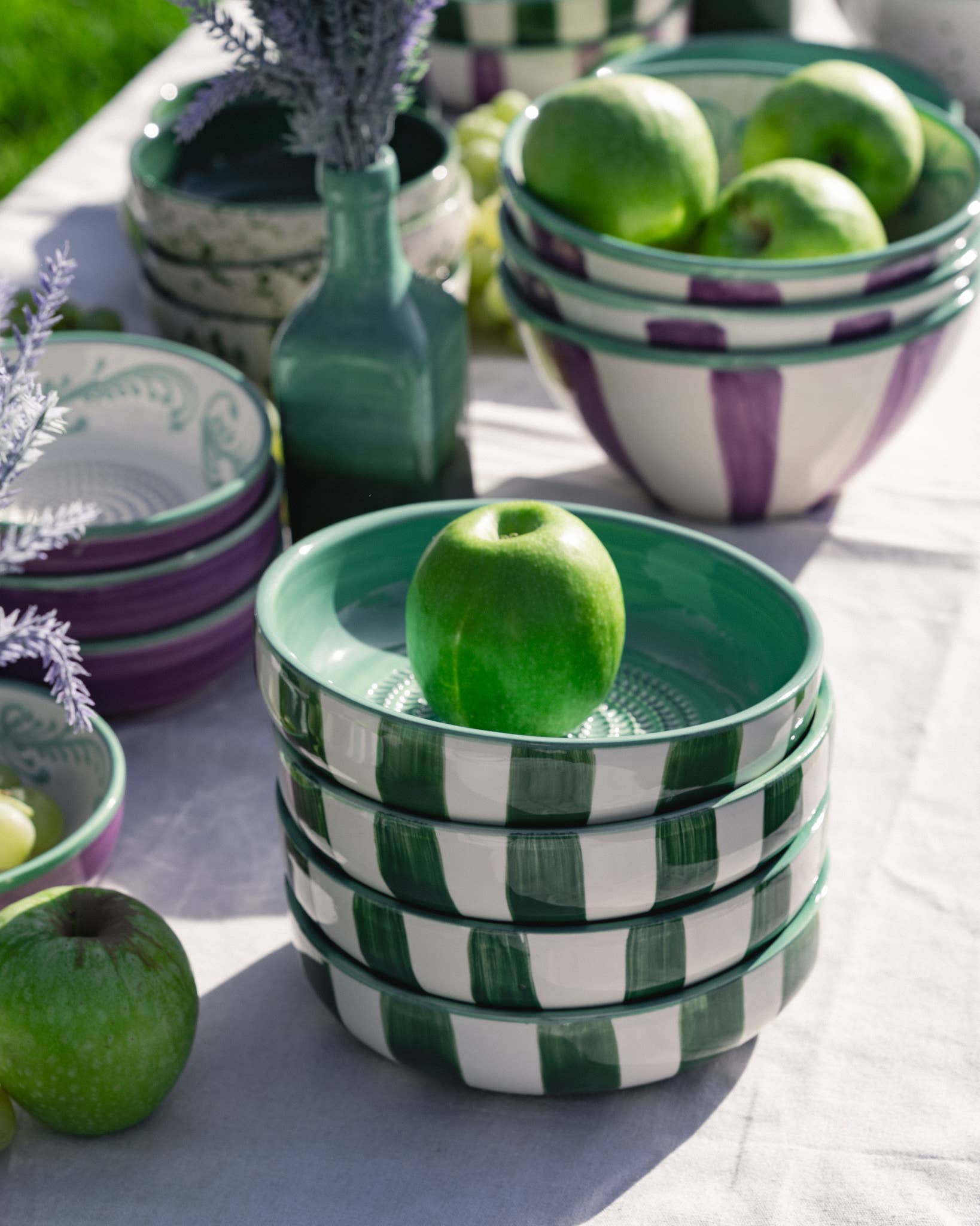 Large Ceramic Garlic Grater Plate — Jade