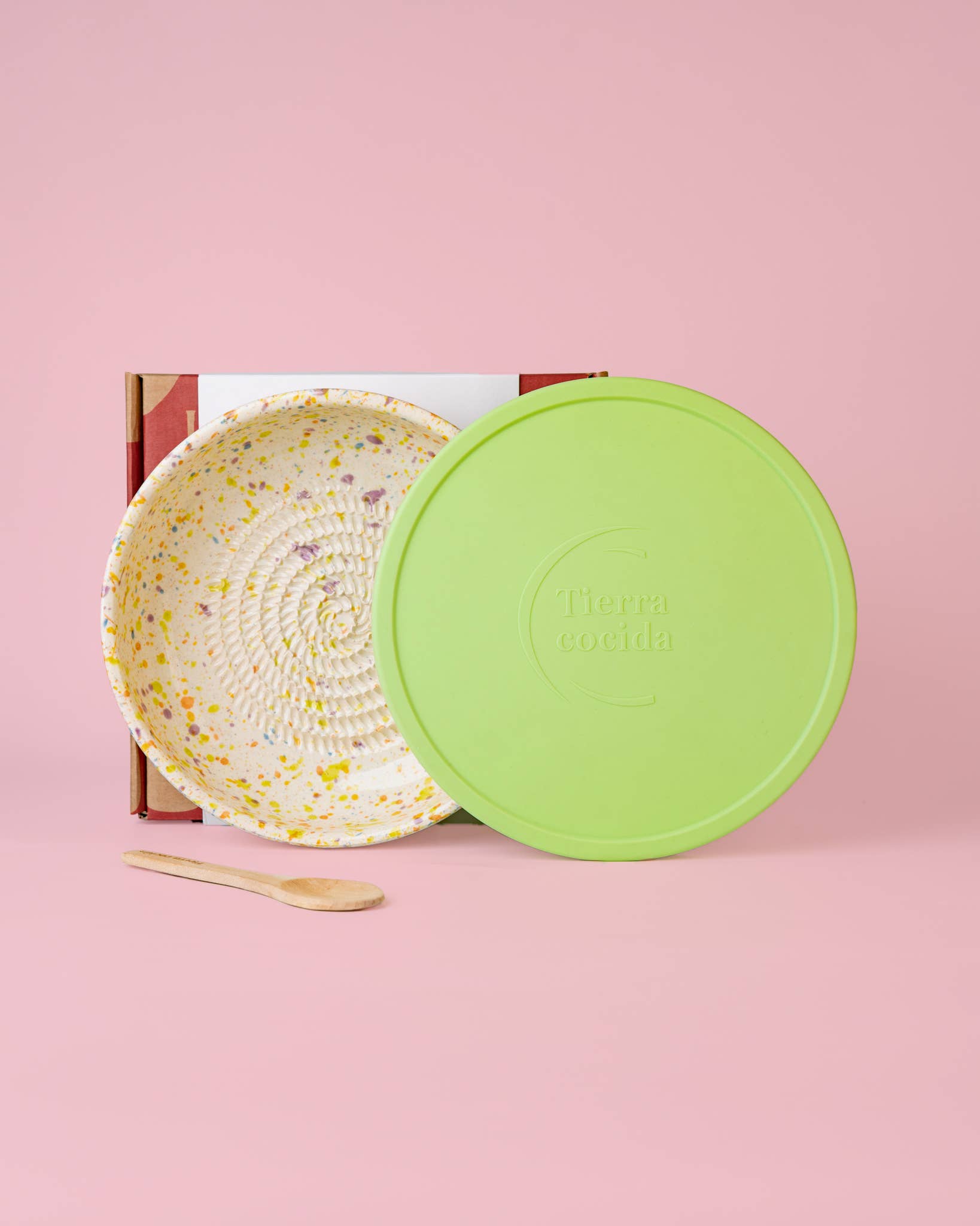 Ceramic Garlic Grater Set with Lid & Spoon