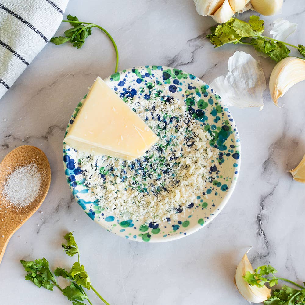 Small Ceramic Garlic Grater Plate — Coral