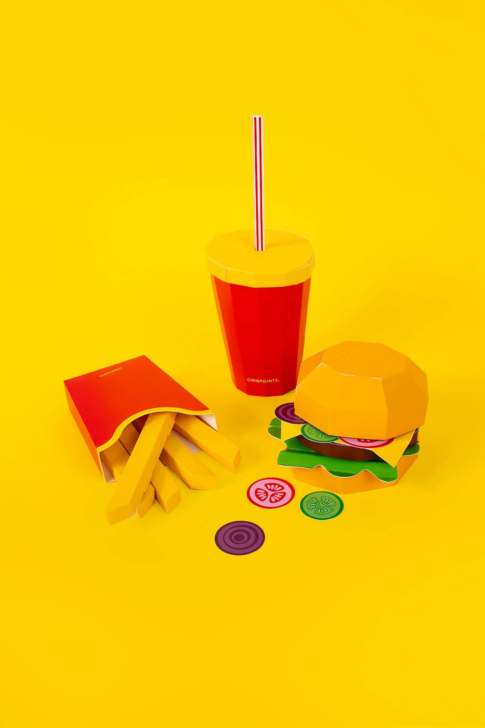 페이퍼크래프트 버거 – 3D 페이퍼푸드 기념품