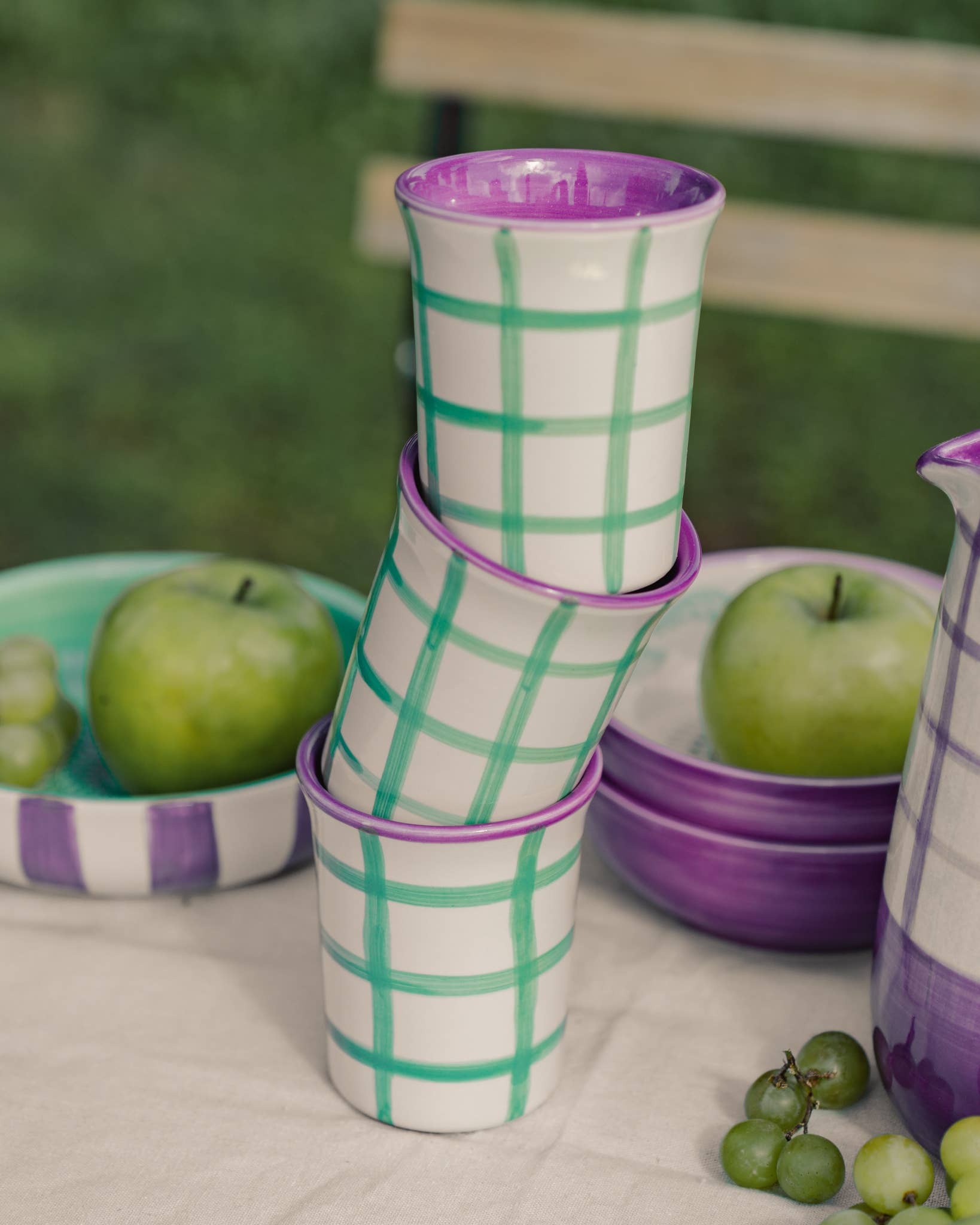 Hand-Painted Ceramic Cup — Esmeralda
