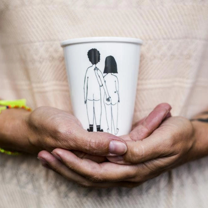 Naked Couple Mug (Back) — Porcelain