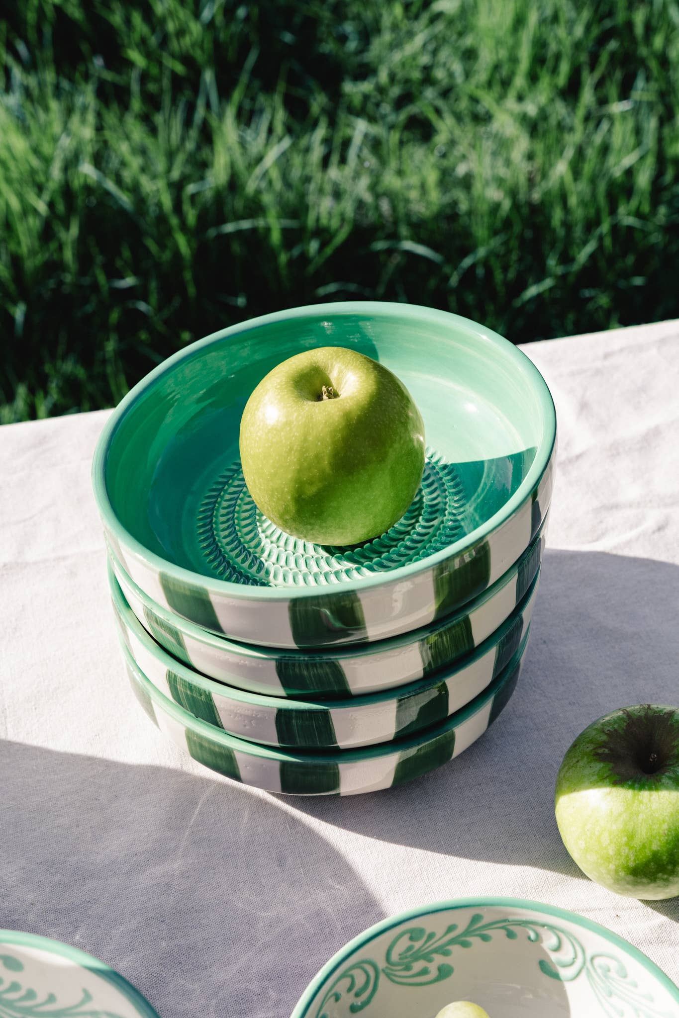 Large Ceramic Garlic Grater Plate — Jade