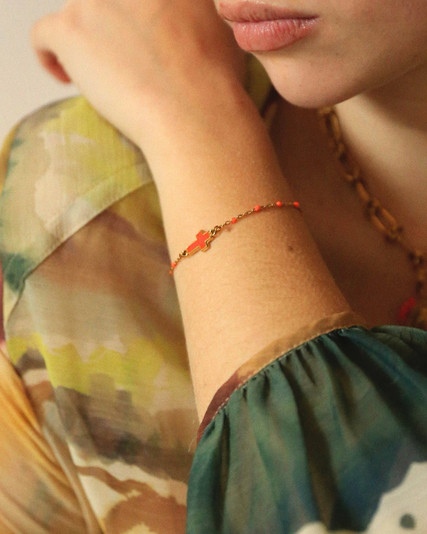 Bracelet Cruz Castelo — Orange