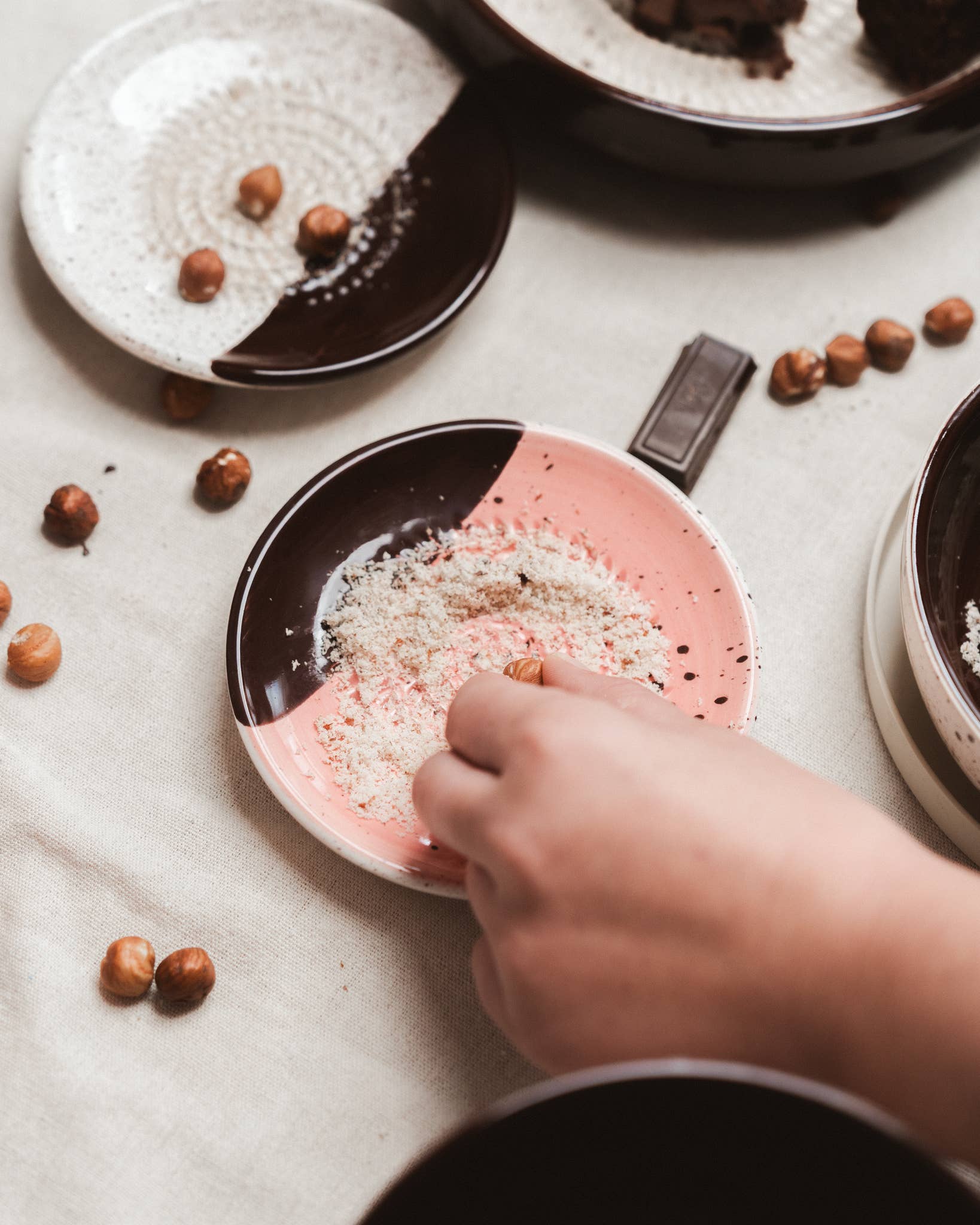 Small Ceramic Garlic Grater Plate — Chocolate