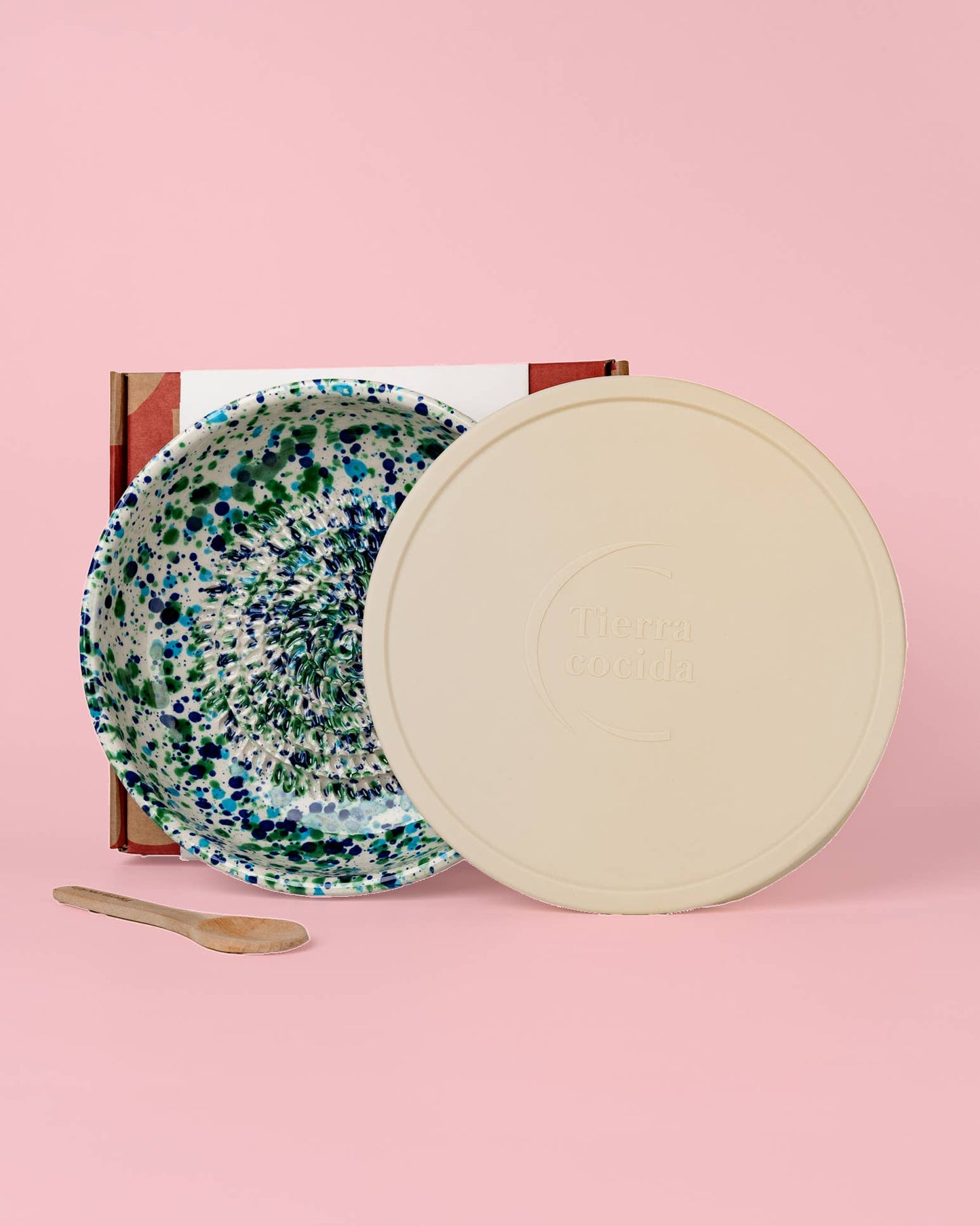 Ceramic Garlic Grater Set with Lid & Spoon