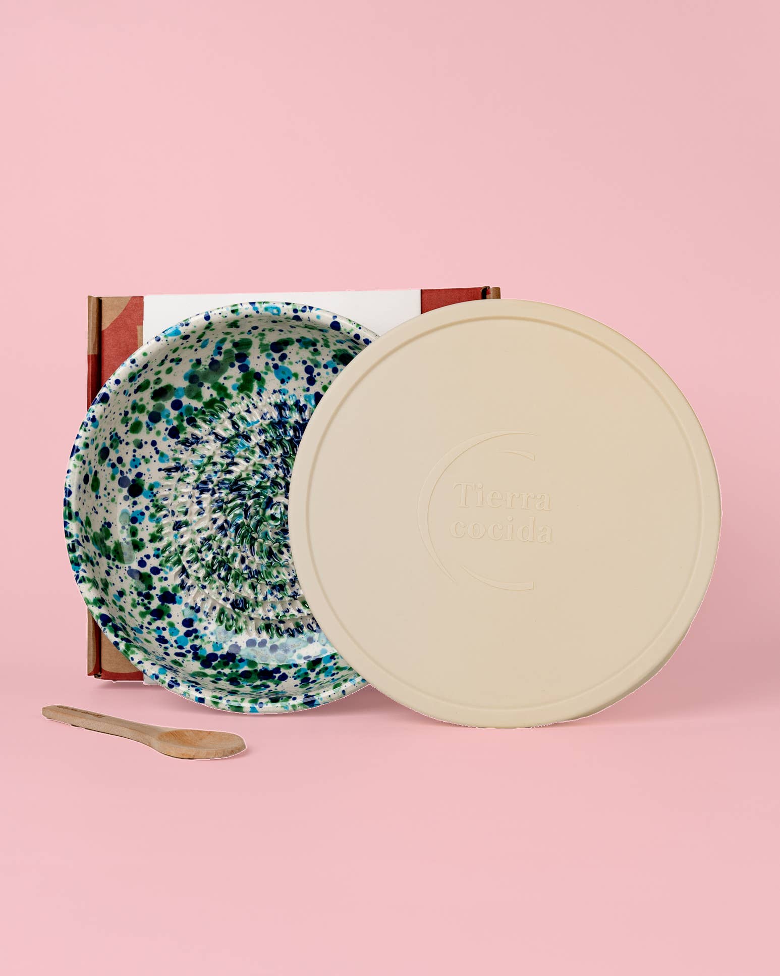 Ceramic Garlic Grater Set with Lid & Spoon