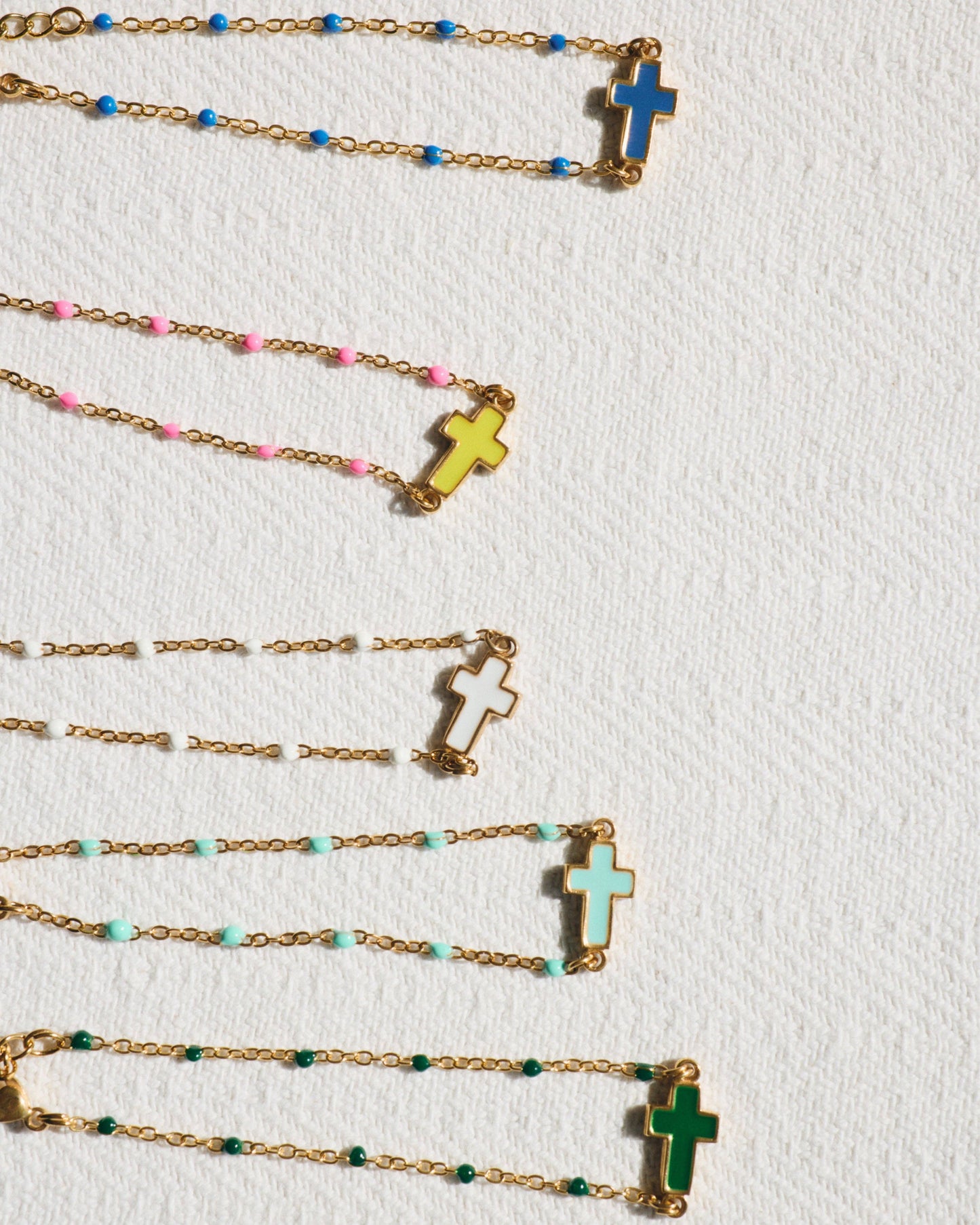 Bracelet Cruz Castelo — Pink & Amarelo
