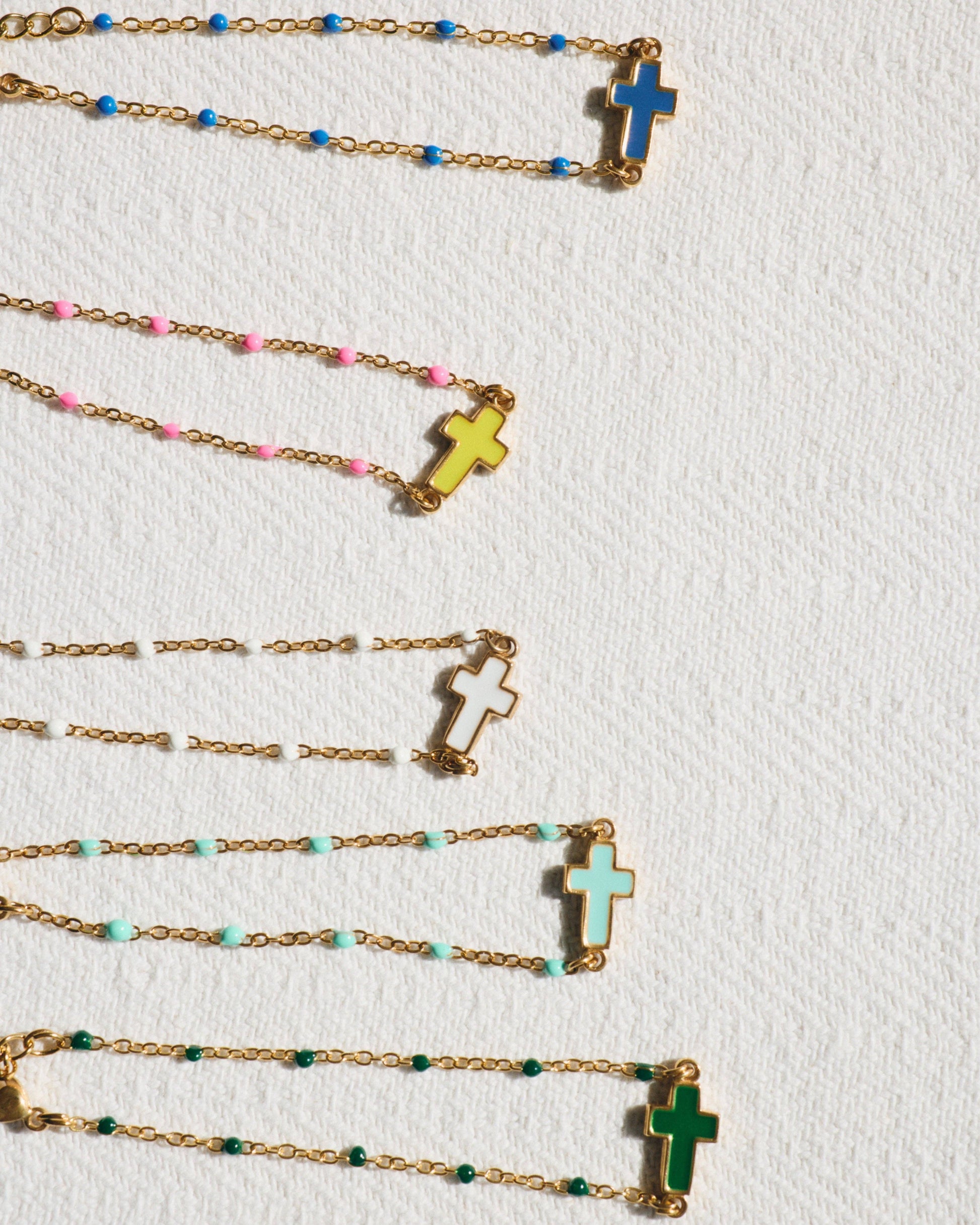 Bracelet Cruz Castelo — Pink & Amarelo