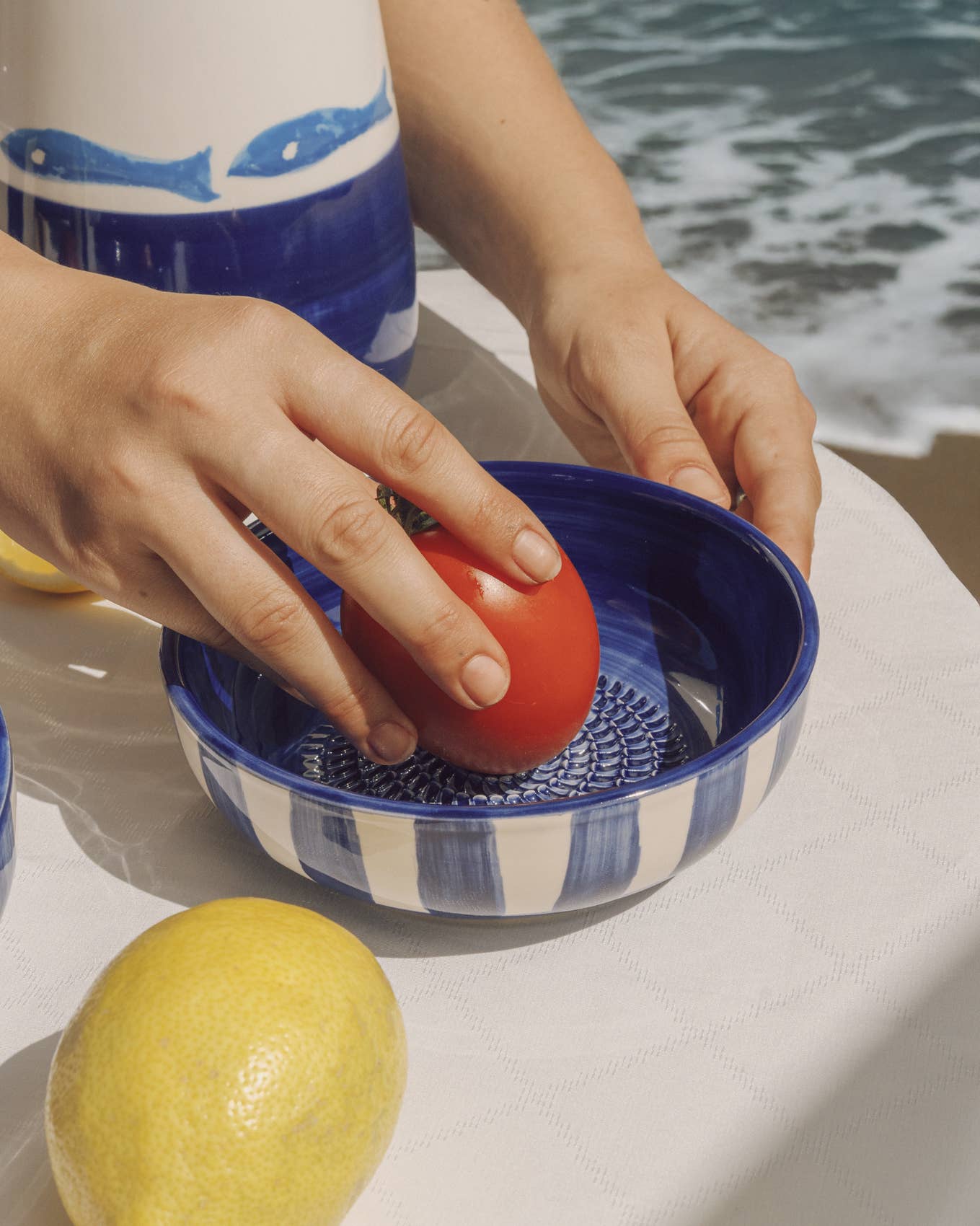 Medium Ceramic Garlic Grater Bowl — Costa Azul