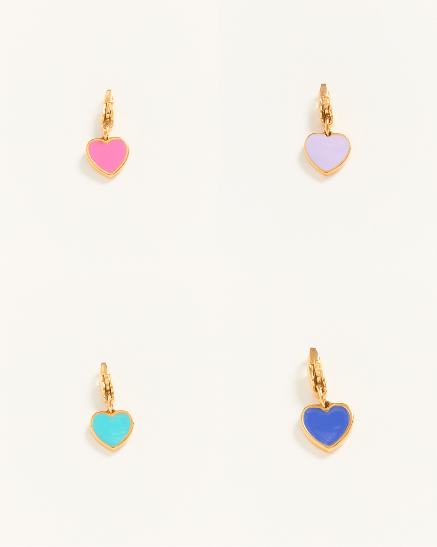 Coeur Dragée 4 colors — Set of Heart-Shaped Charms
