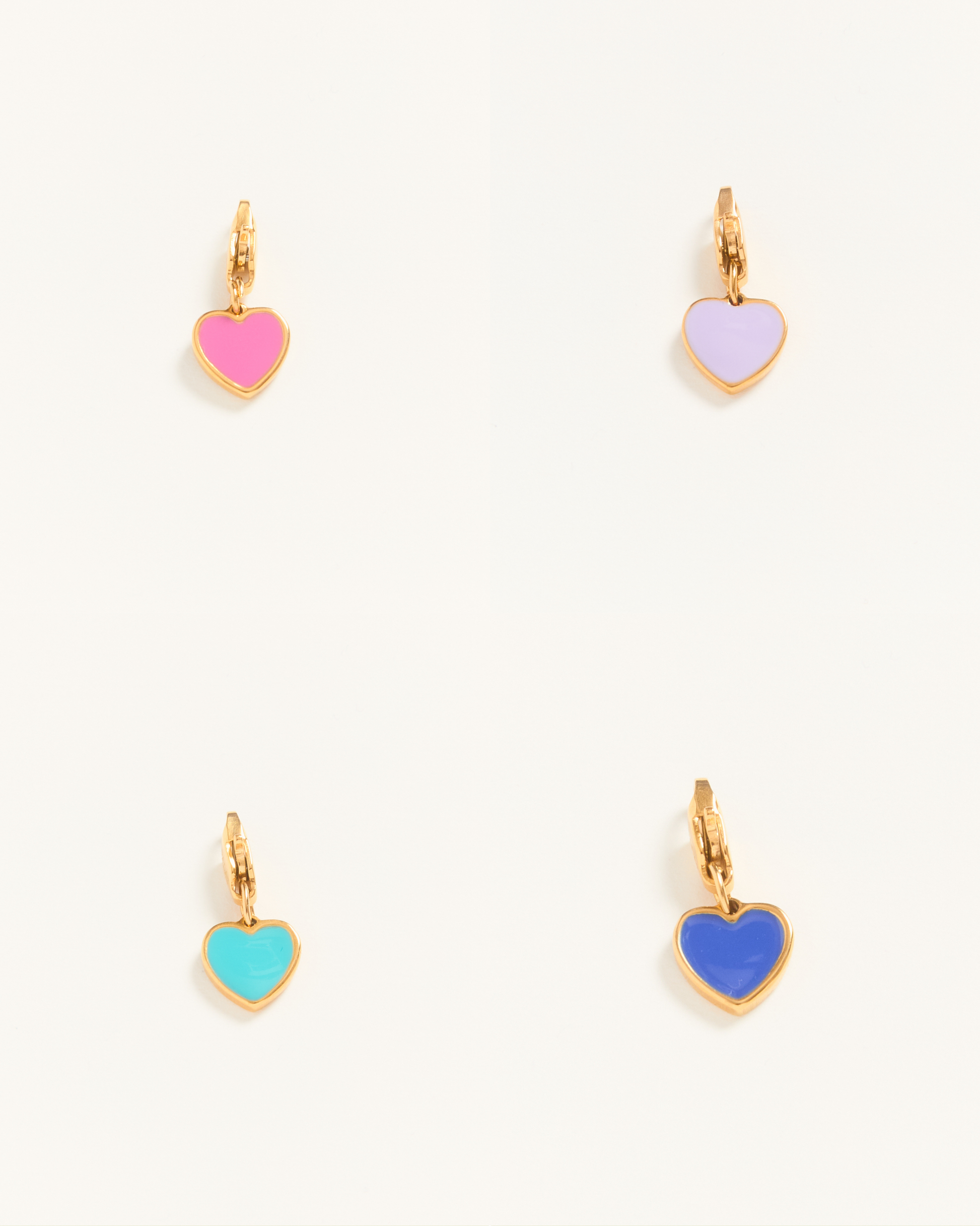 Coeur Dragée 4 colors — Set of Heart-Shaped Charms