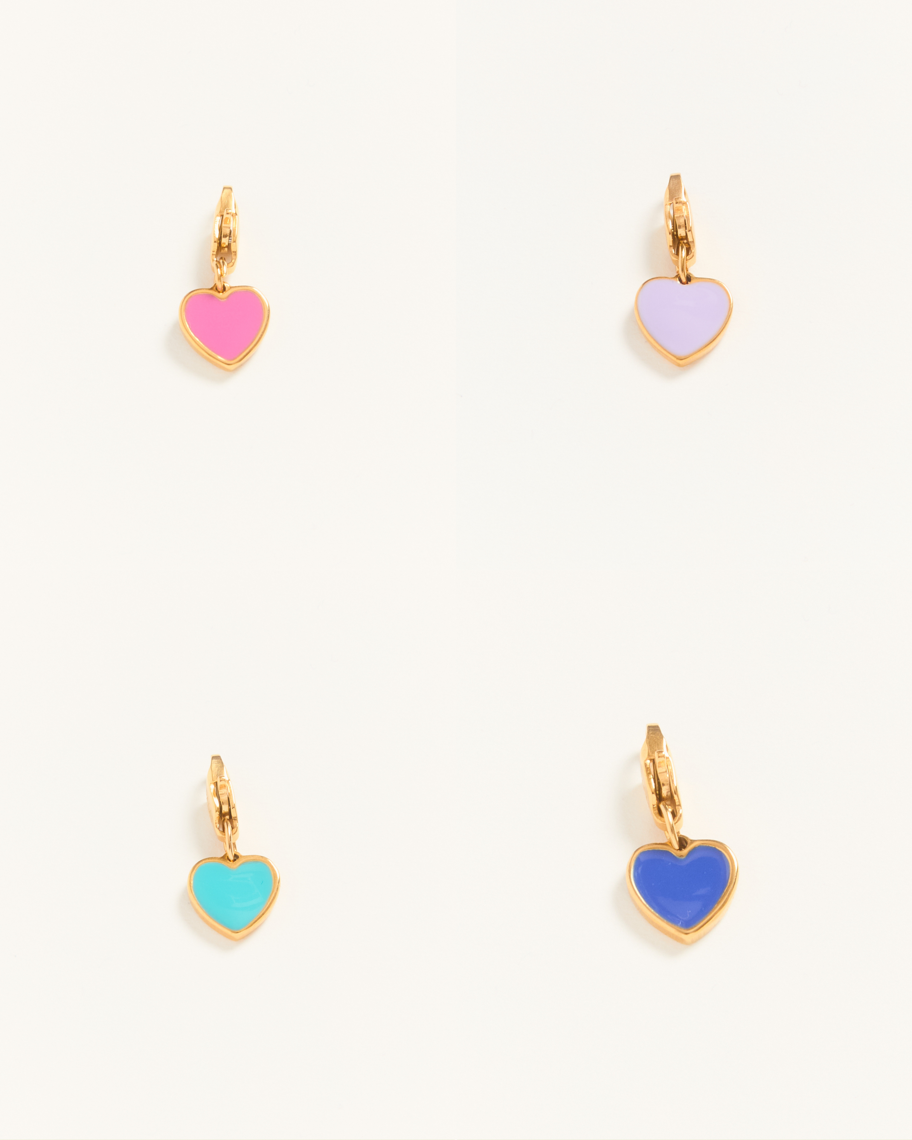 Coeur Dragée 4 colors — Set of Heart-Shaped Charms