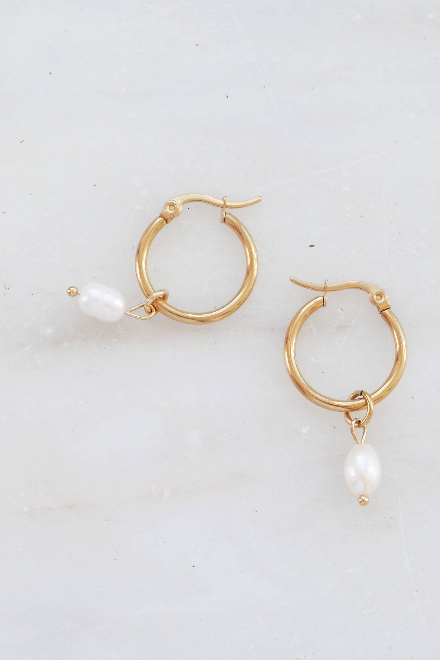 Pearly Hoop Earrings