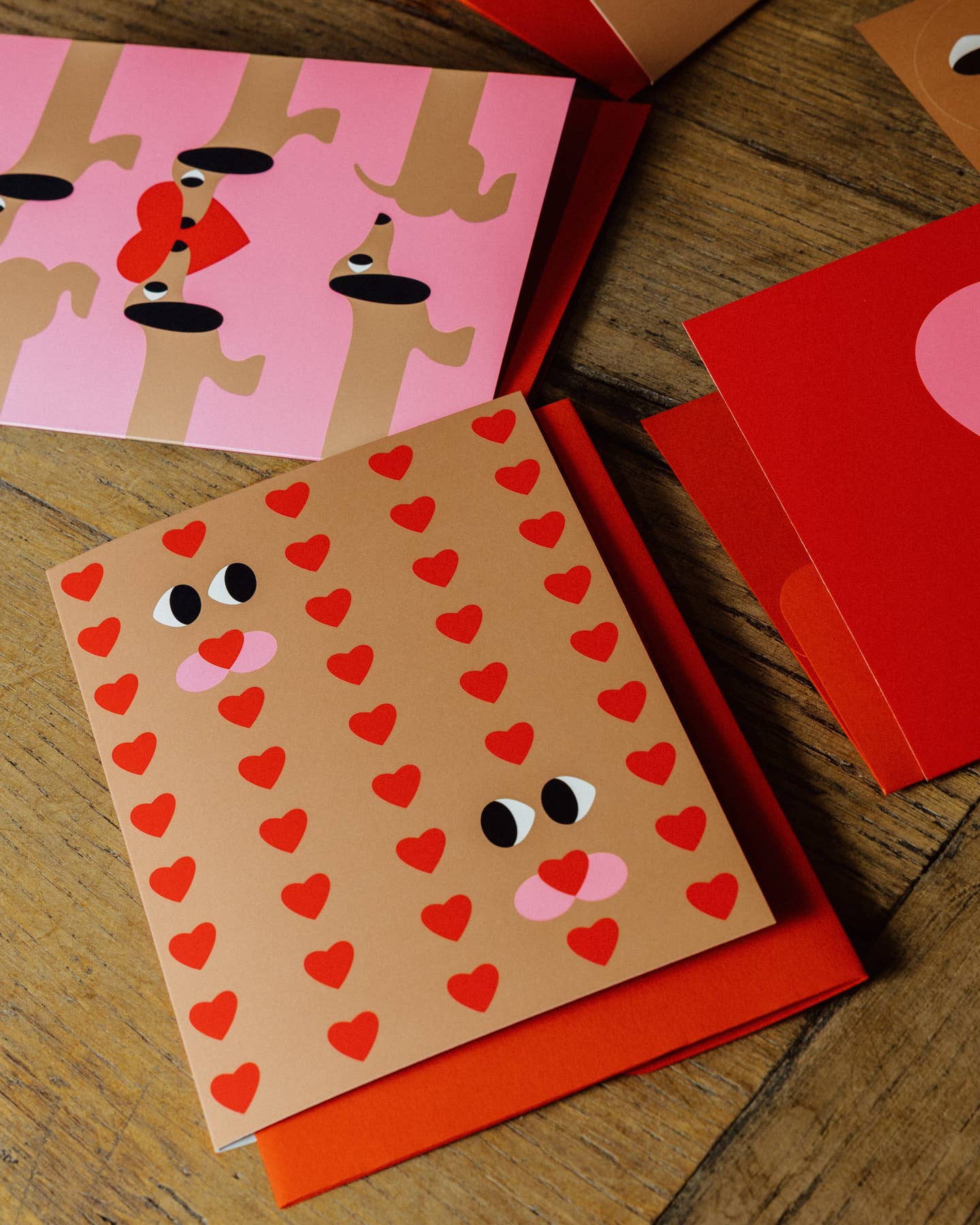 Valentines Cards - Hearts - pack of 6