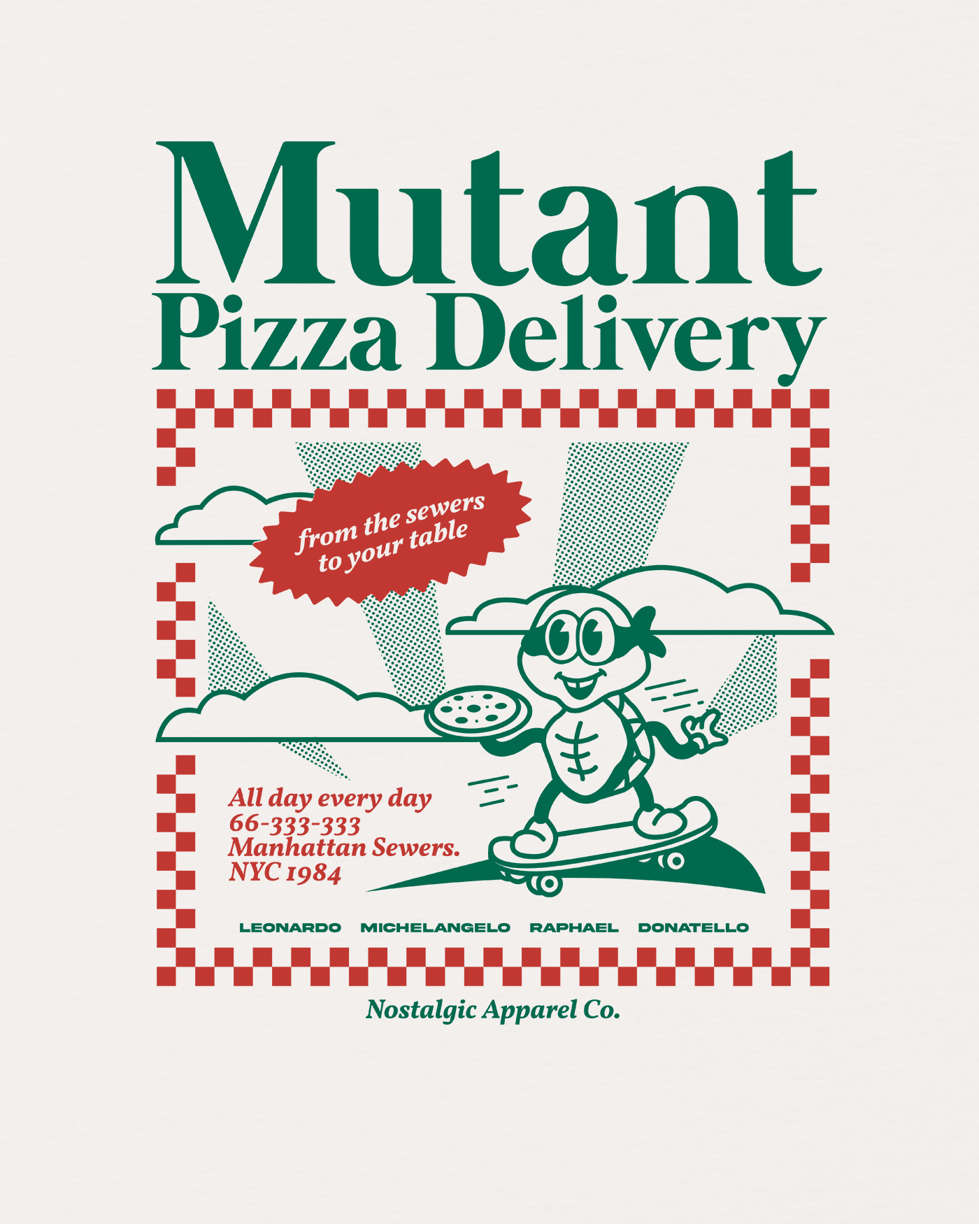 ミュータントピザデリバリー | オフホワイトTシャツ