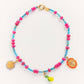 FAIRE Colorful choker and delightful charm