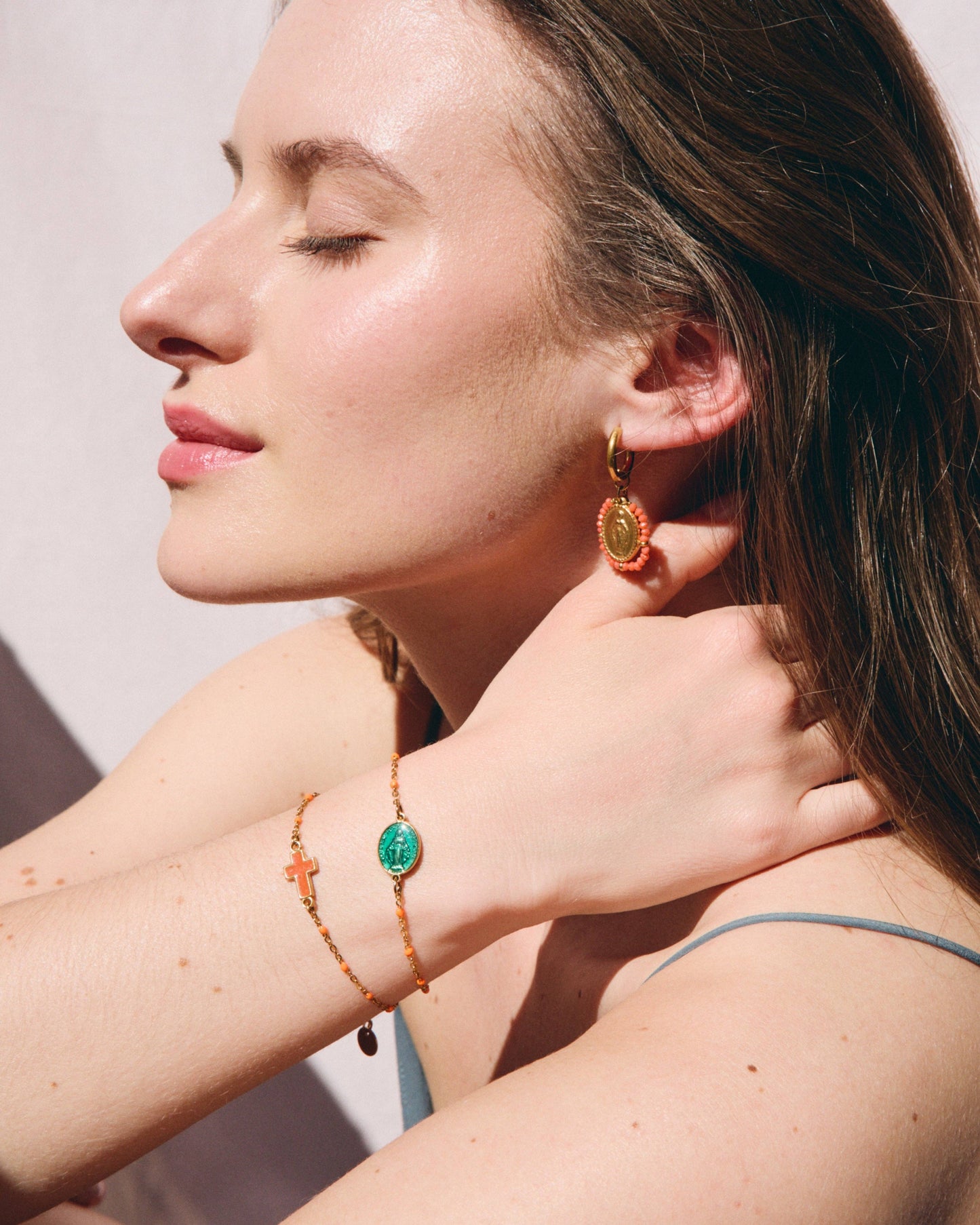 Bracelet Cruz Castelo — Orange