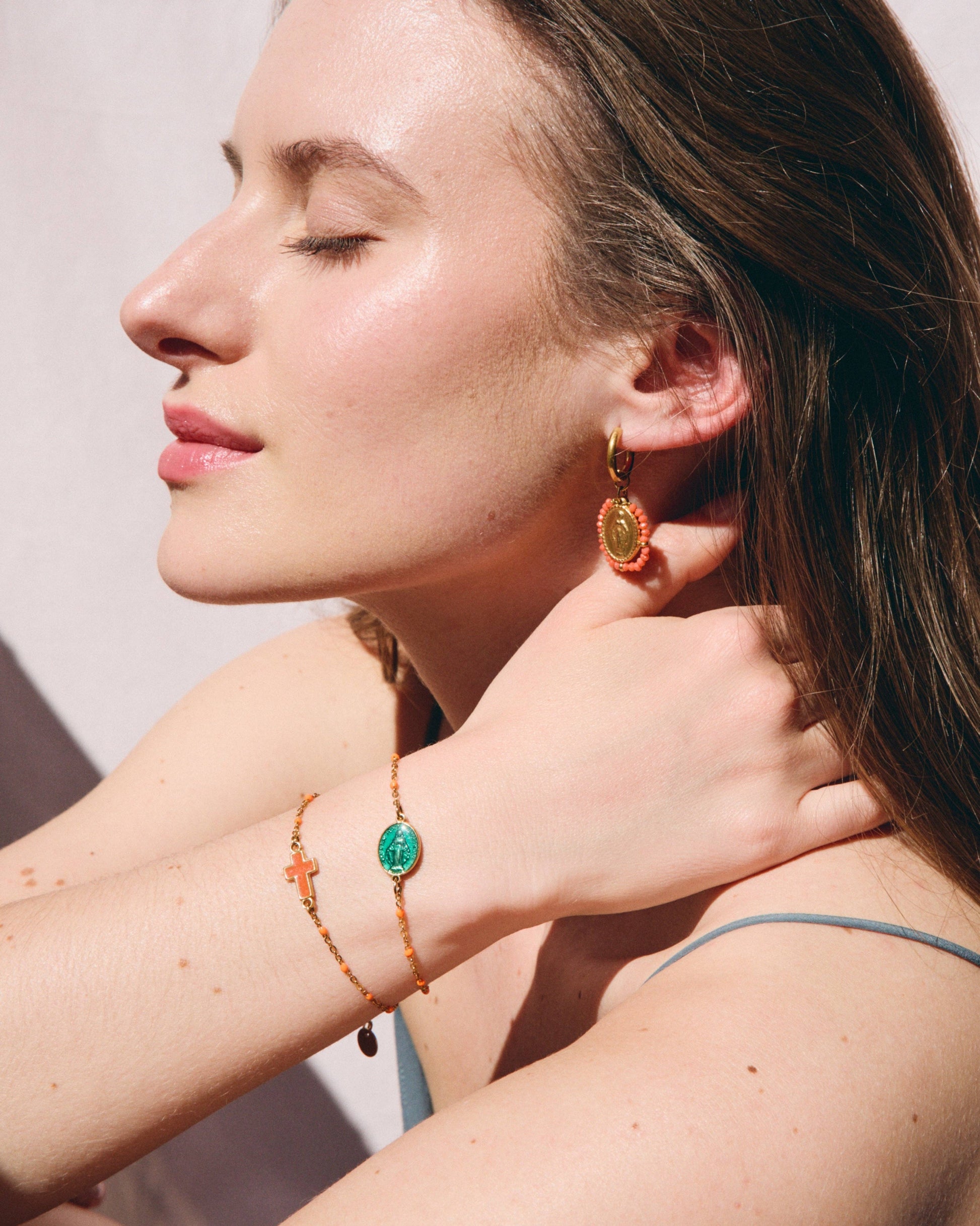 Bracelet Cruz Castelo — Orange