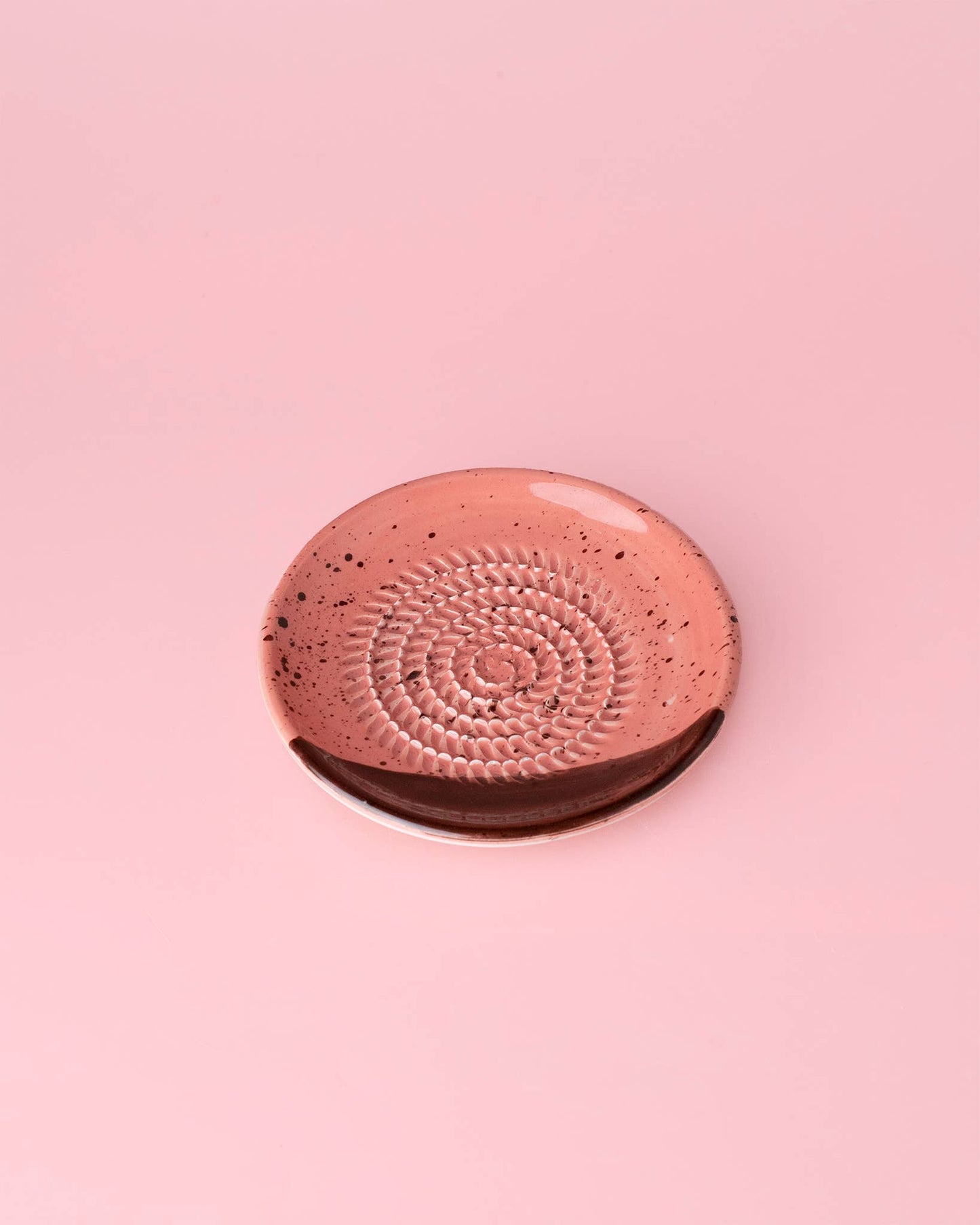 Small Ceramic Garlic Grater Plate — Chocolate