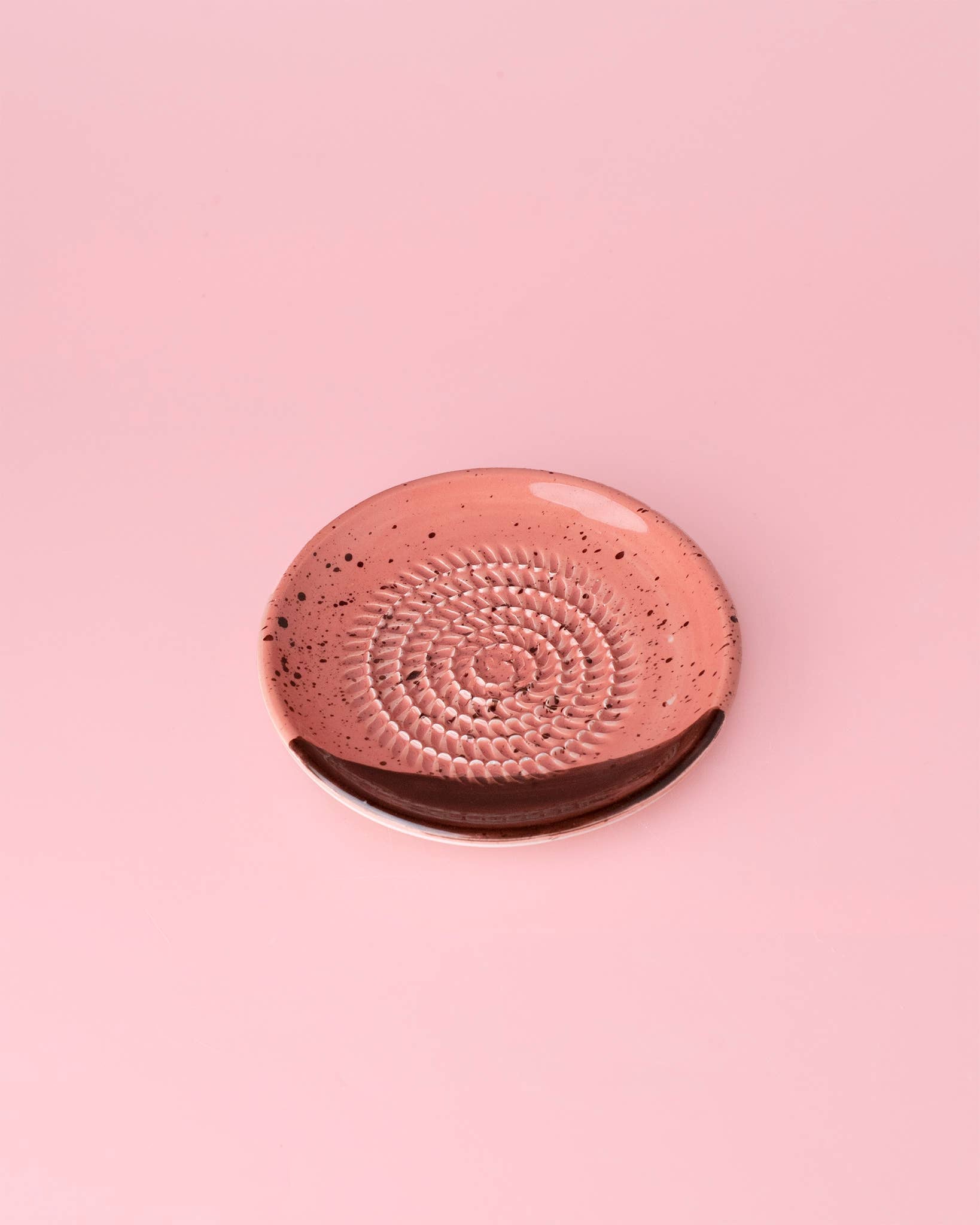 Small Ceramic Garlic Grater Plate — Chocolate