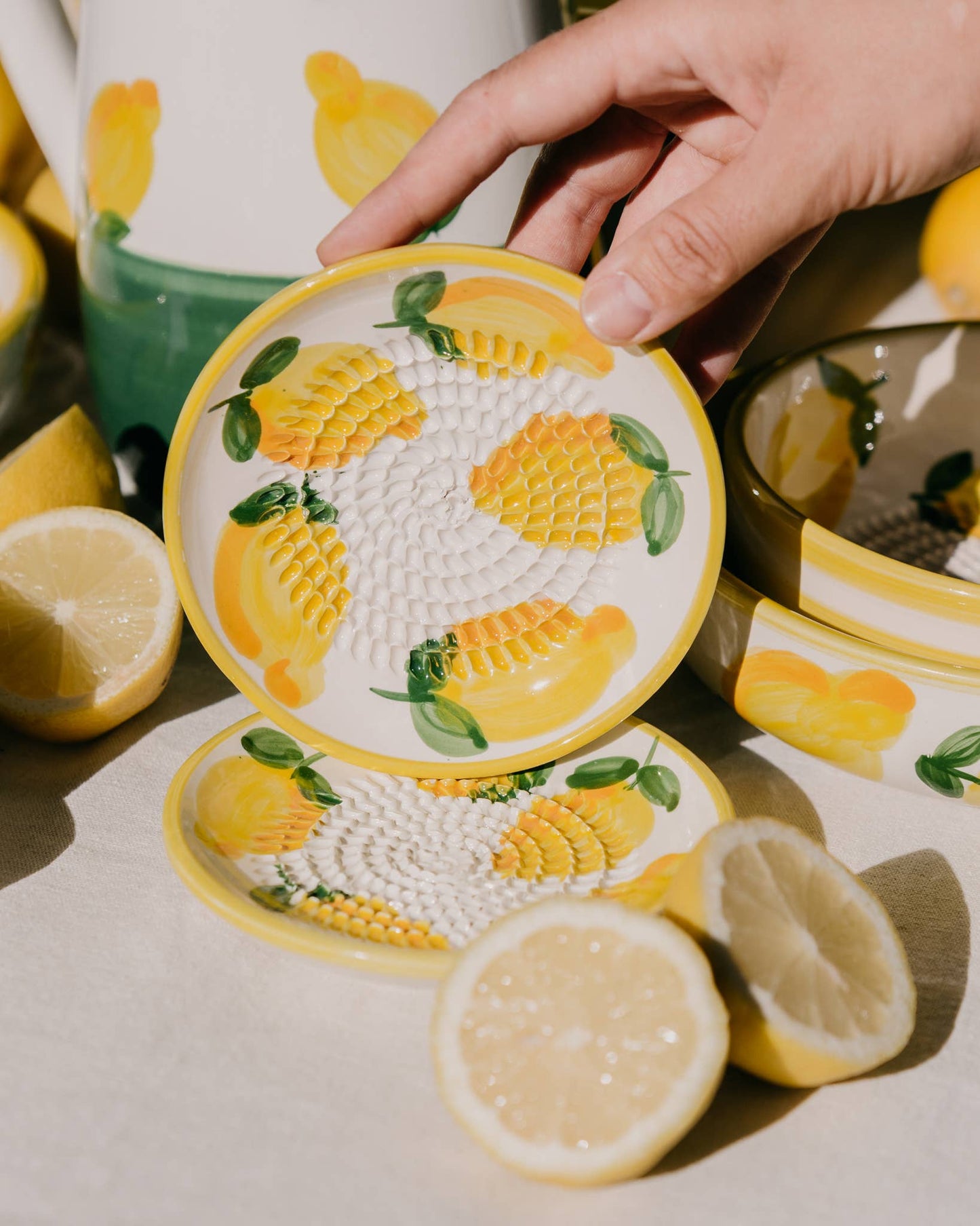 Small Ceramic Garlic Grater Plate — Limone