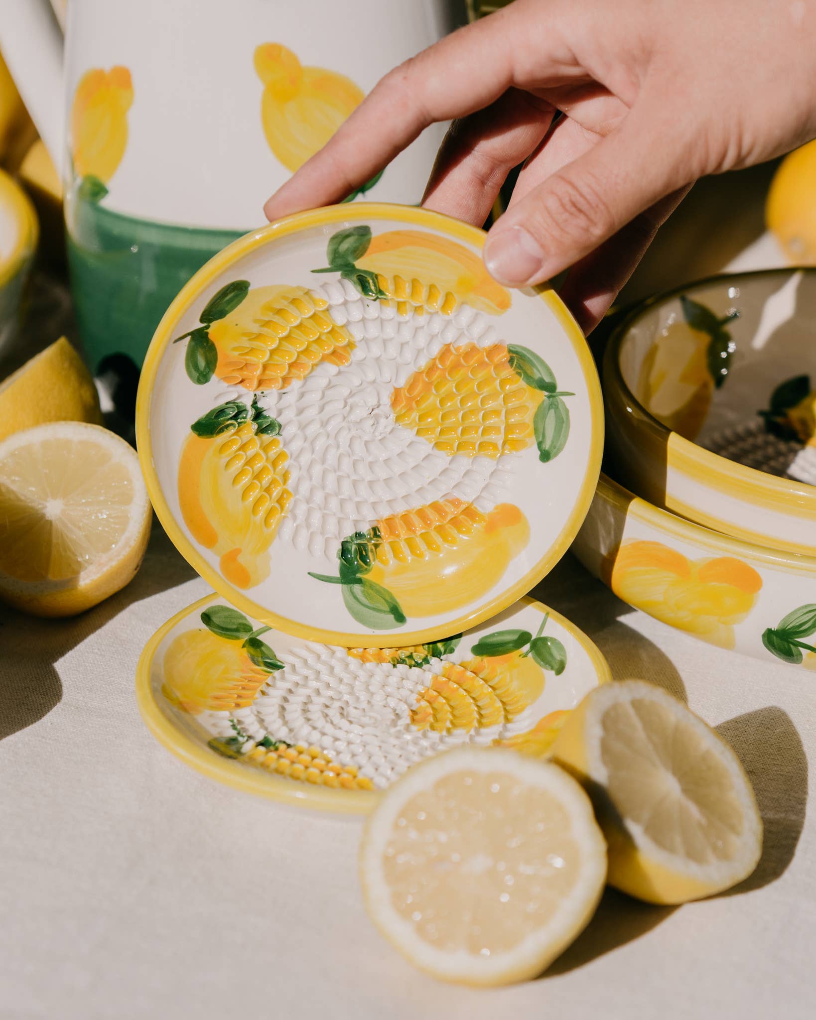 Small Ceramic Garlic Grater Plate — Limone