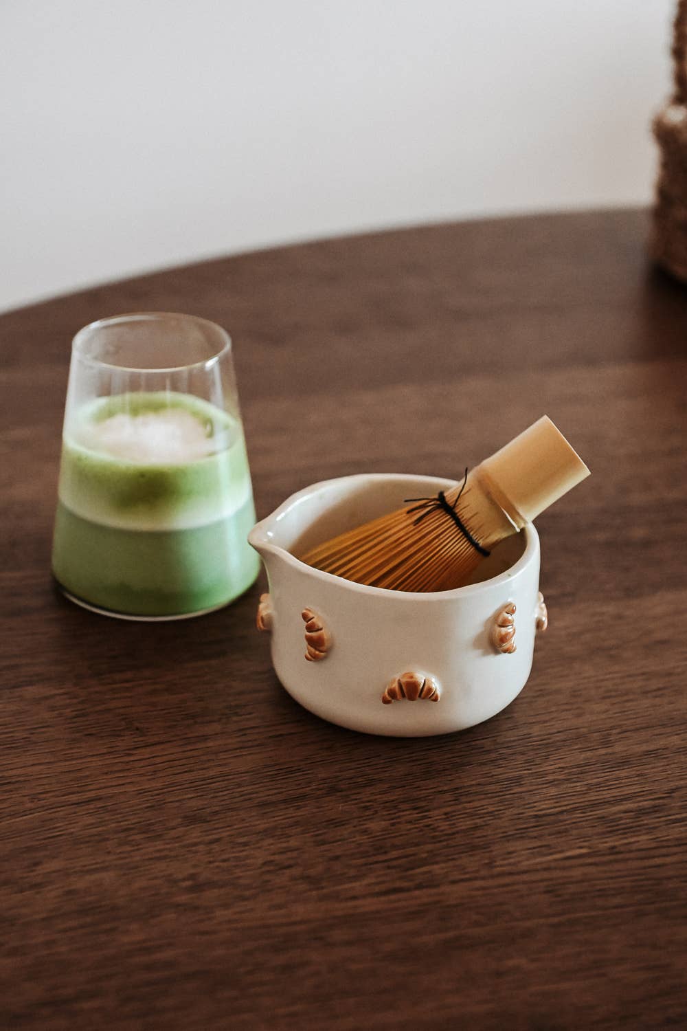 Matcha Bowl Croissant — Handmade Stoneware