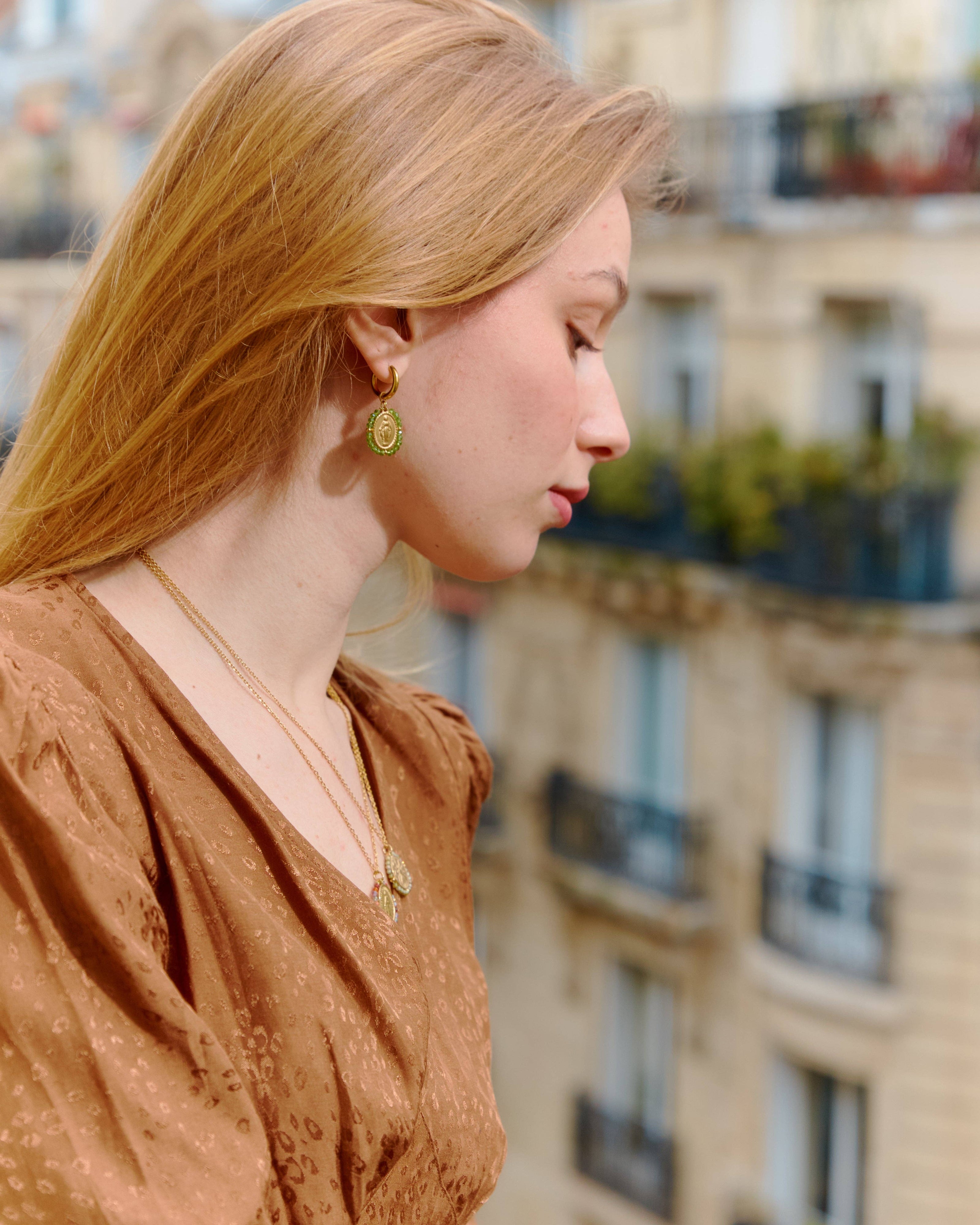 Santa Maria Hoops Earrings — Transparent Green