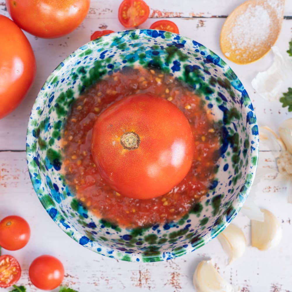 Medium Ceramic Garlic Grater Plate — Coral