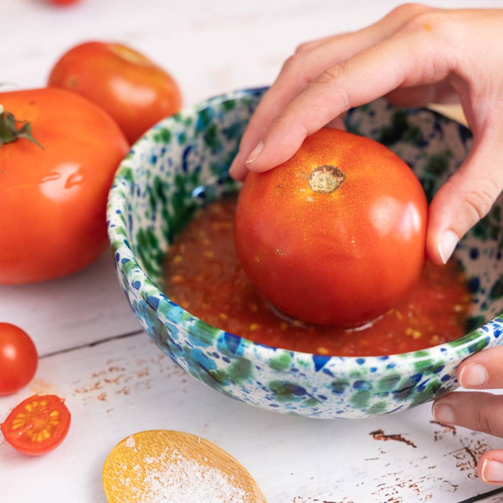 Medium Ceramic Garlic Grater Plate — Coral