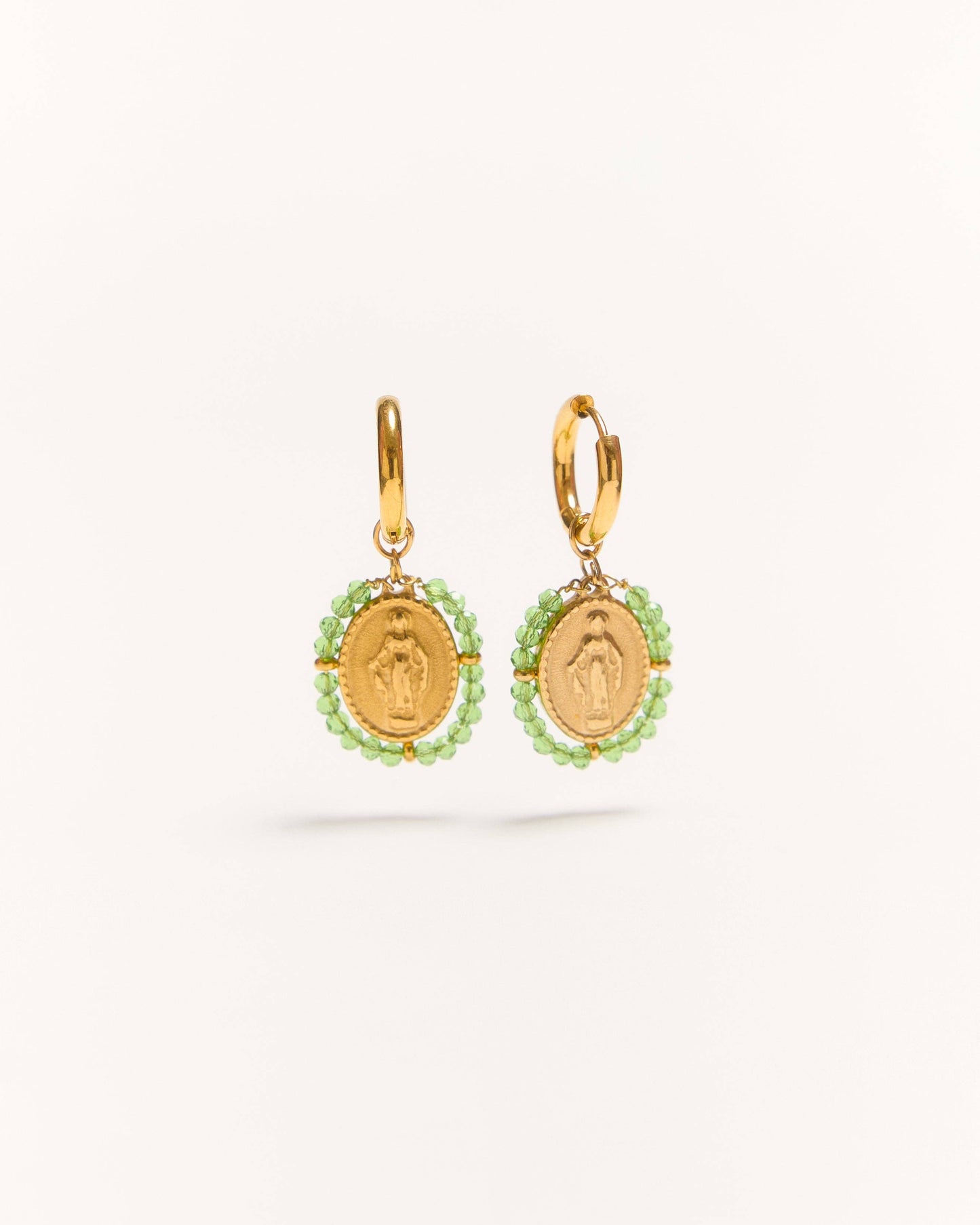 Santa Maria Hoops Earrings — Transparent Green