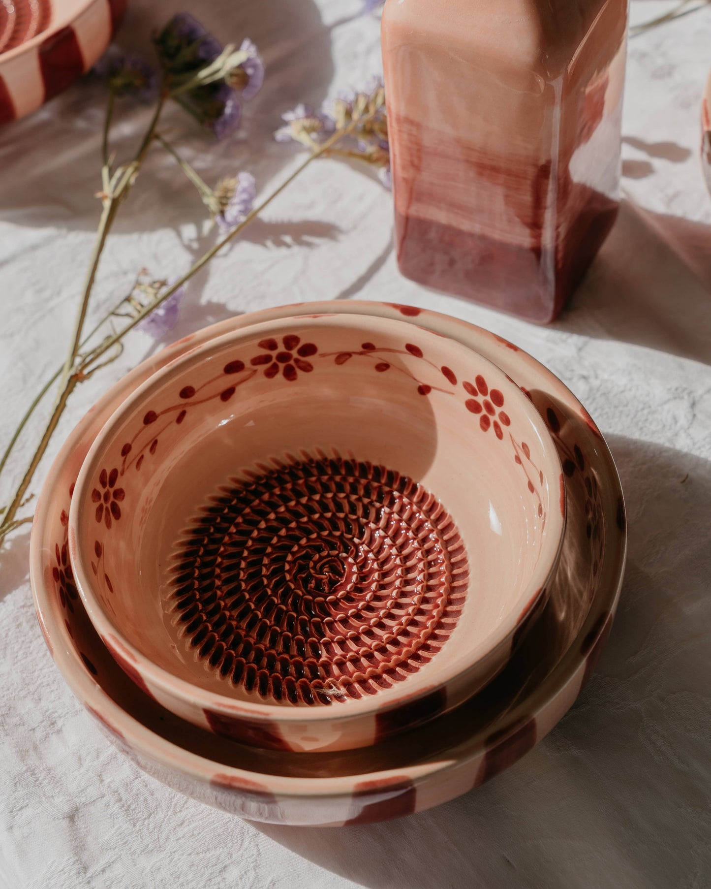 Medium Ceramic Garlic Grater Plate — Sakura