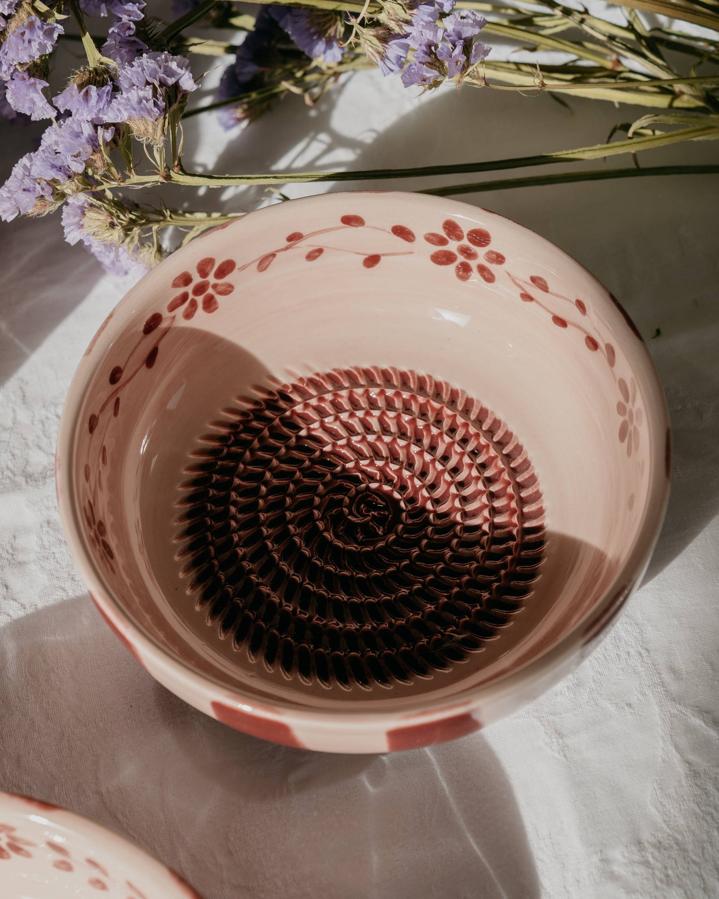 Medium Ceramic Garlic Grater Plate — Sakura