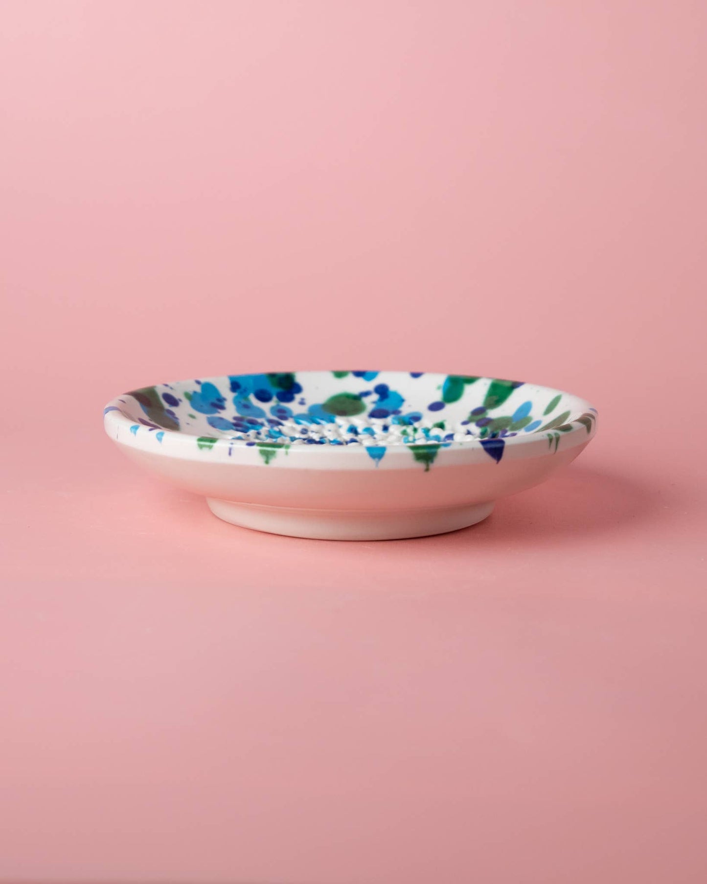 Small Ceramic Garlic Grater Plate — Coral