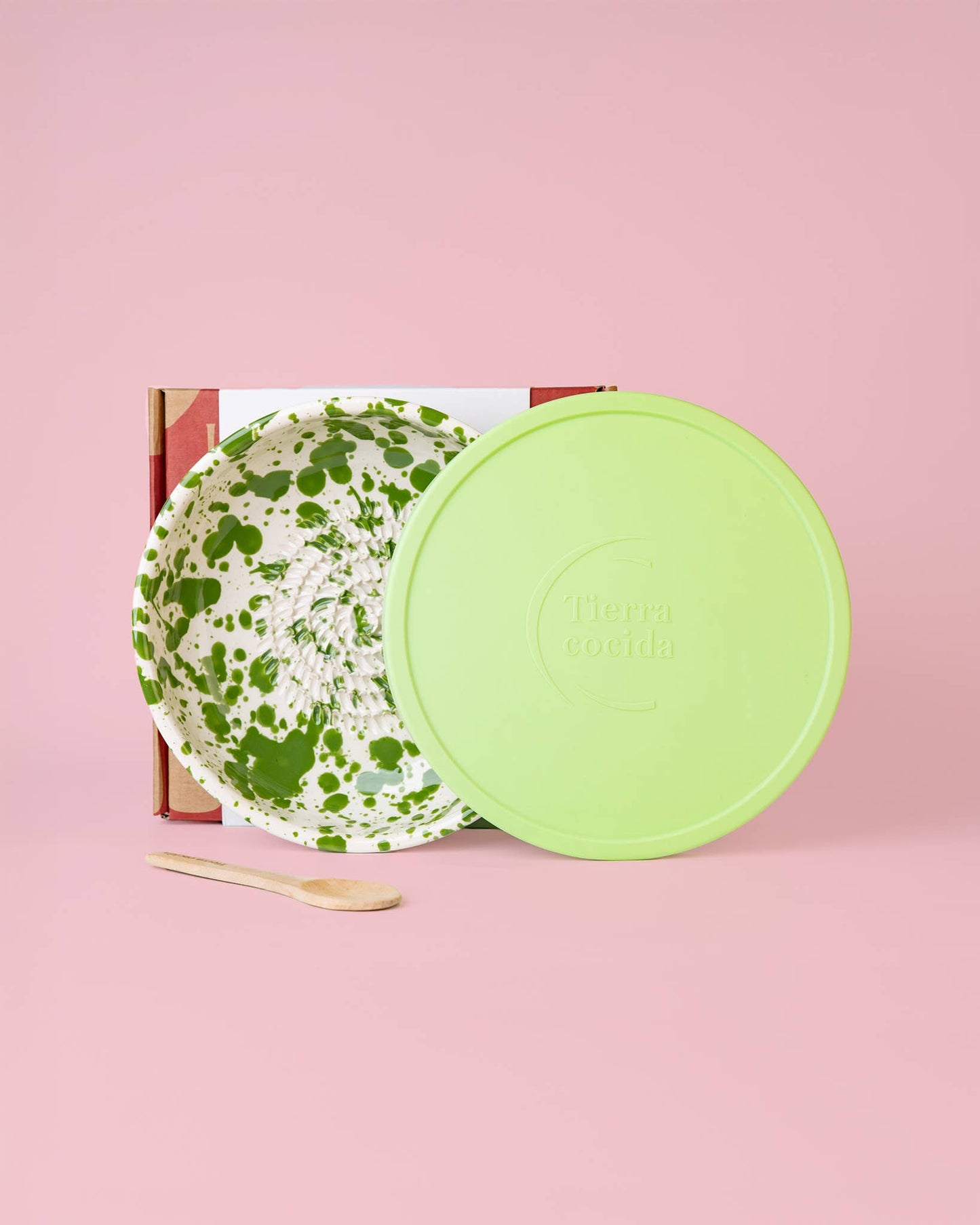 Ceramic Garlic Grater Set with Lid & Spoon