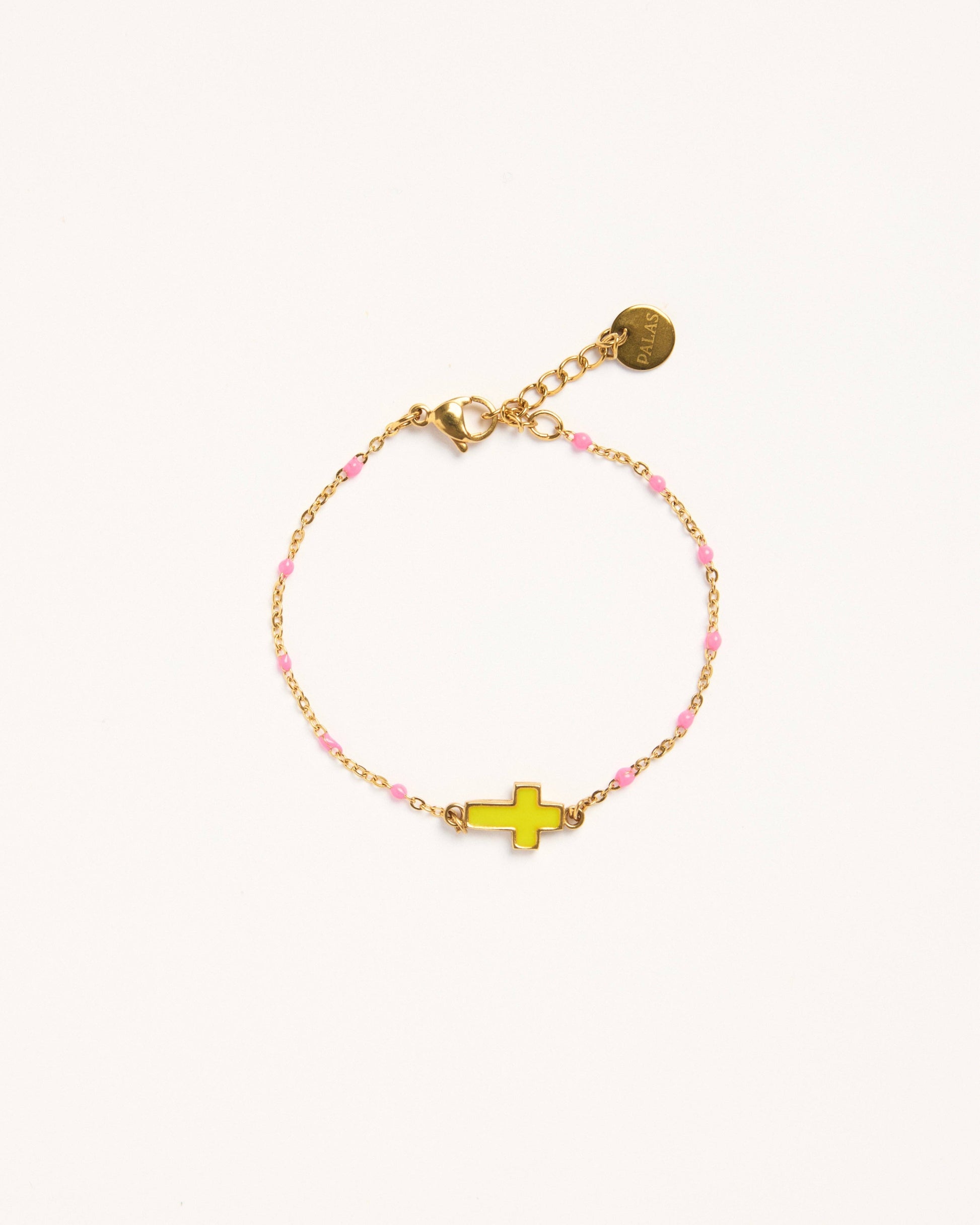 Bracelet Cruz Castelo — Pink & Amarelo