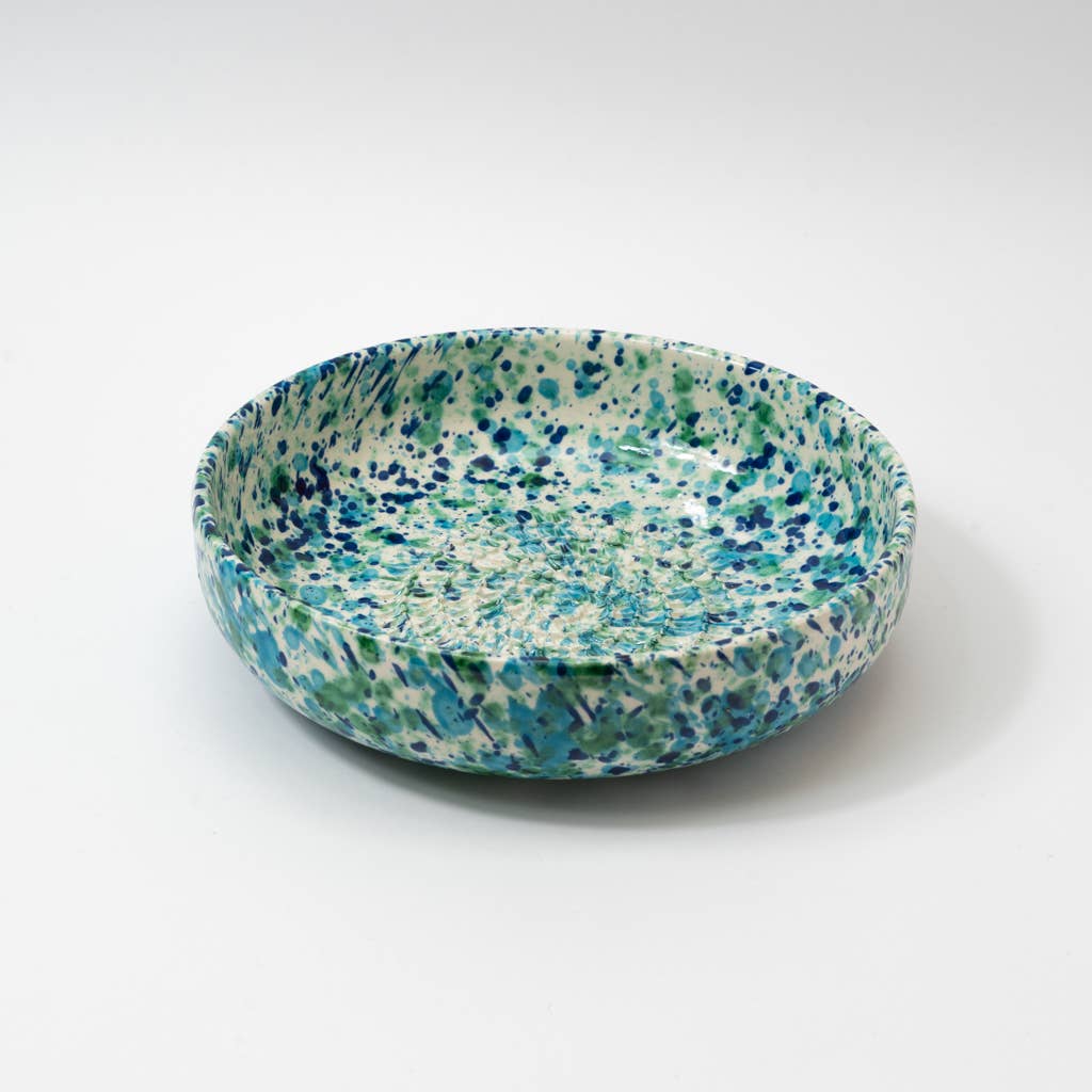 Medium Ceramic Garlic Grater Plate — Coral